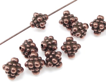 Antique Copper Beads Copper Bali Beads TierraCast PAMADA Beads 8mm Beaded Bicone Shape Jewelry Beads for Jewelry Making  (PS121)