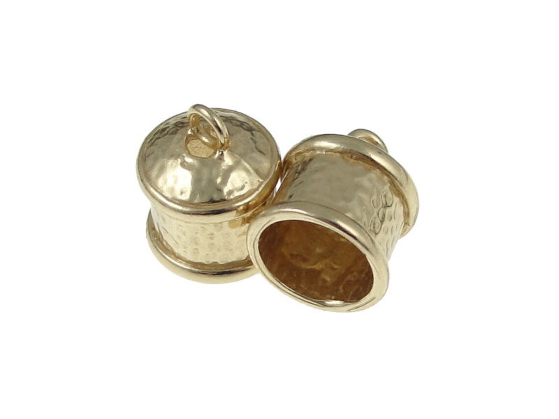 Kumihimo Cord End Caps 2 Brass Plated Large14mm X 12mm Fancy Etsy