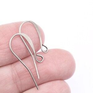 144 Dark Antique Silver Earring Wires Tall French Hooks Matte Dark Silver Ear Findings Earring Hooks FB1 image 3