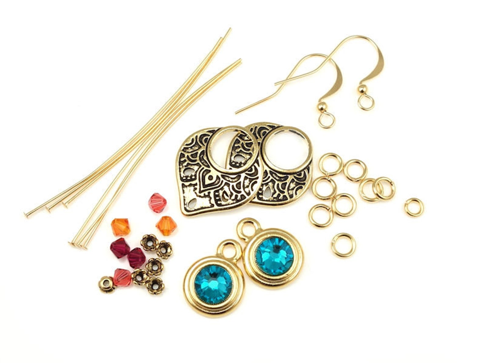 Gold Earrings Kit DIY Jewelry Kit Do It Yourself Earrings Etsy