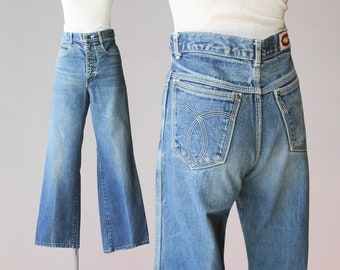 1970s Vintage Faded Straight Leg Brittania Jeans Great Fade! 28 X 29 100% Cotton