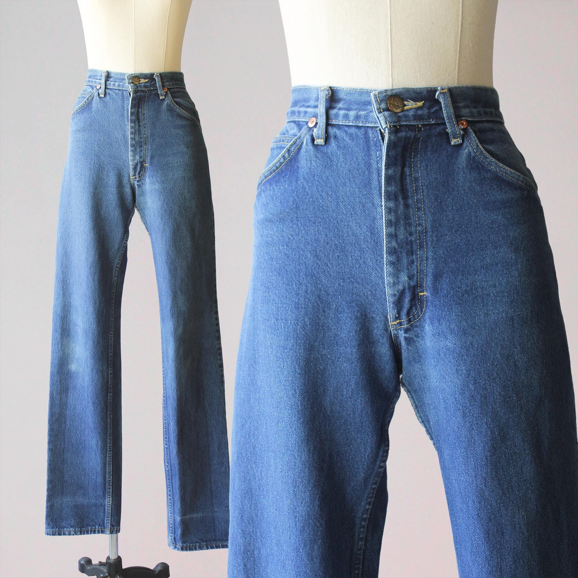 Vintage 1970s Lee Jeans / 70s Early 80s Lee Faded Straight Leg 