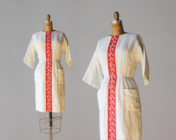 1960s Vintage Dress / 60s Carlye Moygashel Linen E