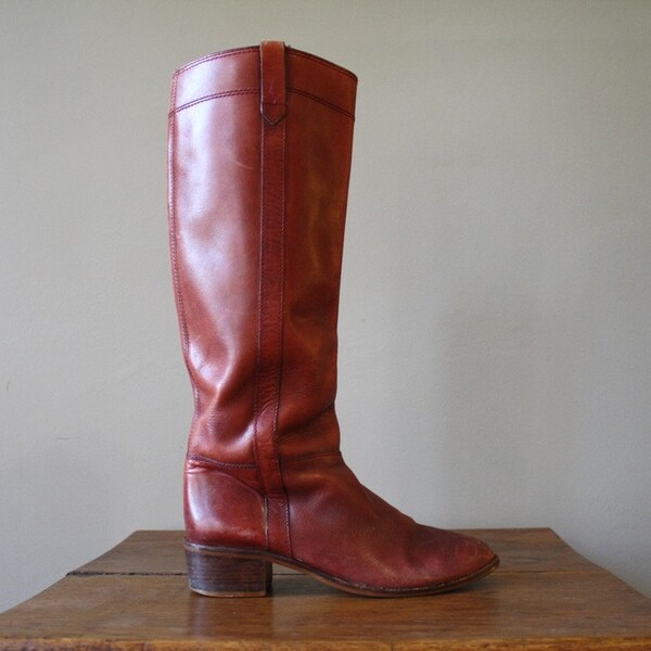 1970's Mahogany Leather Campus Boots