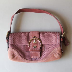 バッグ Vintage Coach Soho Bag Signature Purple Vintage Y2K Coach Soho Bag / Purple Suede Signature Coach Mini