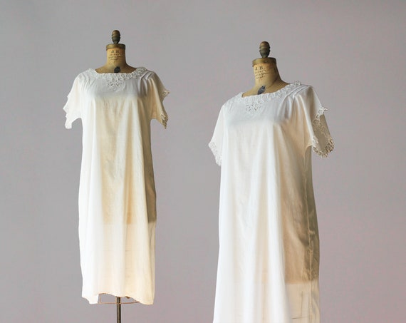 Antique Nightgown / Vintage 1910s 1920s Sheer Whi… - image 1