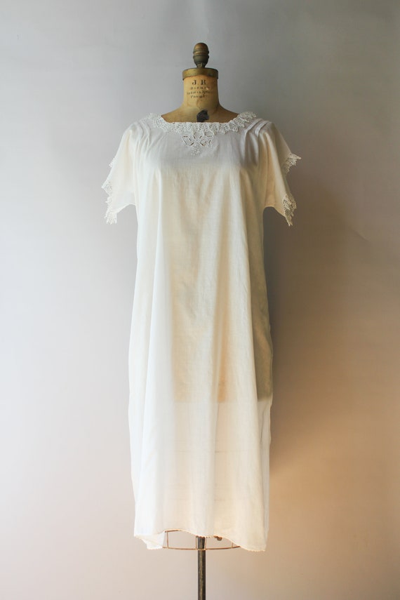 Antique Nightgown / Vintage 1910s 1920s Sheer Whi… - image 2