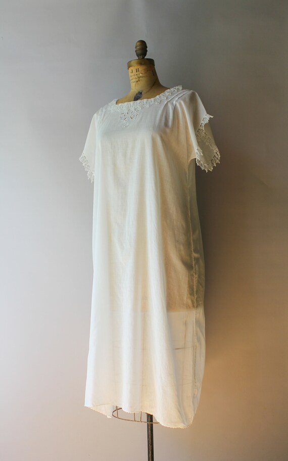 Antique Nightgown / Vintage 1910s 1920s Sheer Whi… - image 5