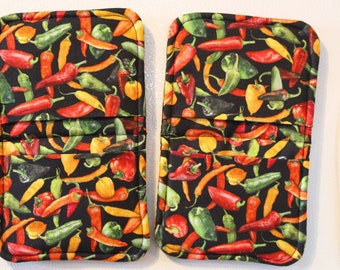 magnetic microwave oven mitts pair chili pepper magnetic mini potholders