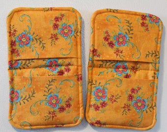 magnetic microwave mitts  kitchen oven hand mitts  pair mini floral magnetic potholders