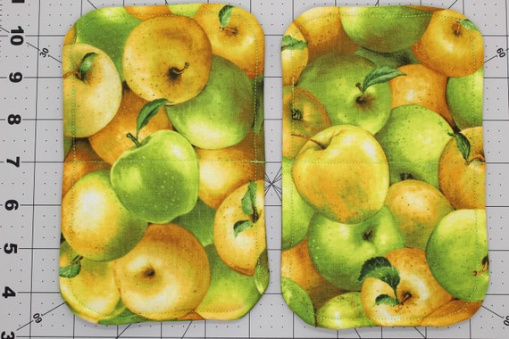 Magnetic Microwave Mitts Oven Hand Mitts Pair Apple Mini Pot Holders 