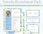 Sorority Recruitment Pack Template Canva | Sorority Resume, Cover Letter, Recommendation Letter, Mailing Labels, Thank You Card, Rush Bundle