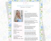 Sorority Resume Canva Template | Sorority Rush Editable Template | Sorority Resume Template | Preppy Sorority Resume | PNM Resume