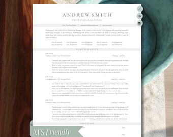 ATS Friendly Resume Template | Google Docs Resume | Word, Pages, Google Docs Template | Minimal Resume Template 2026| Executive CV Template