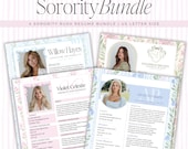 Sorority Resume Bundle | Sorority Rush Resume + Cover Letter | Editable Canva Template | Sorority Recruitment Packet | Greek Life Resume