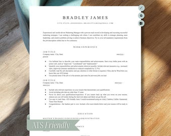 3 Page ATS Resume Template | Professional CV Template Word | Modern Resume with Cover Letter | Editable Resume Template | Job Winning Resume