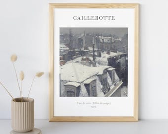 Gustave Caillebotte Paris Rooftops Print: French Winter Scene (Digital Download