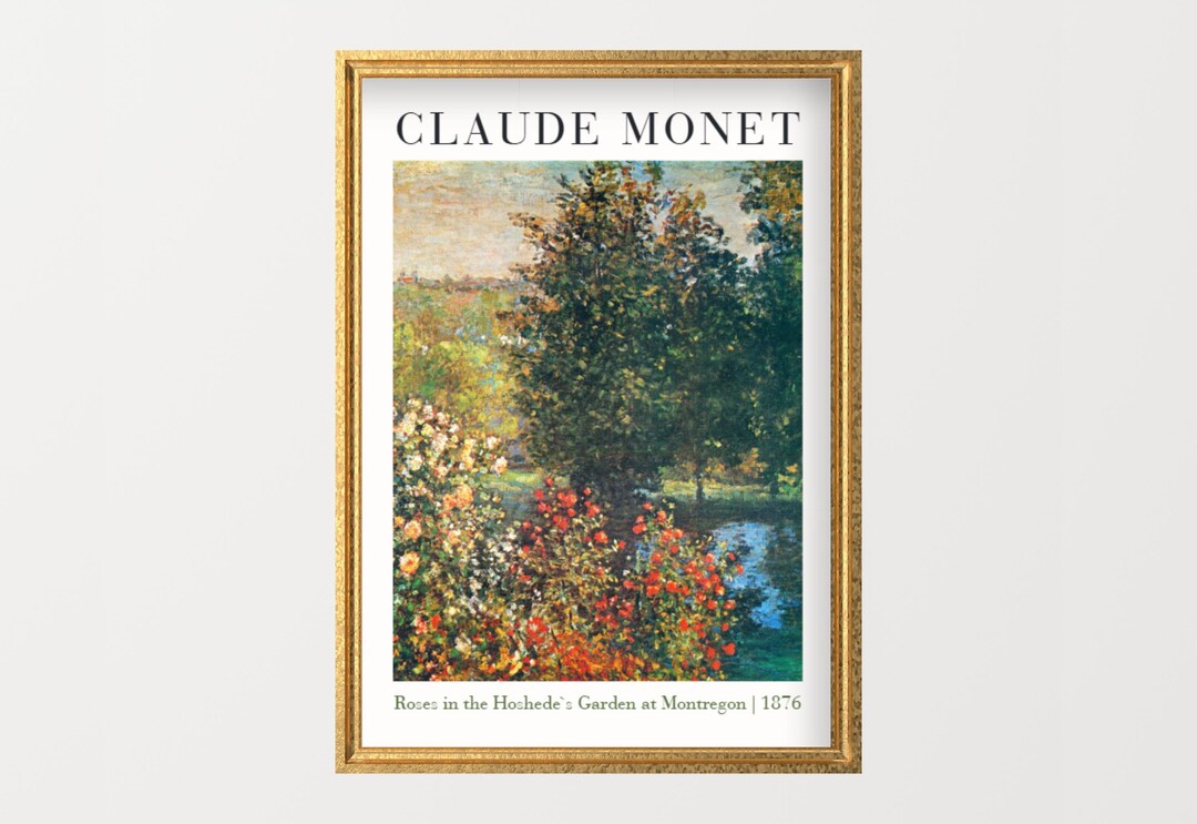 Monet Roses Print: Vintage French Impressionist Garden Art (digital ...