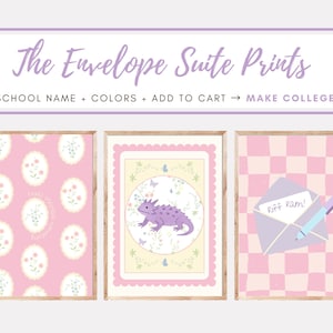 Láminas The Envelope Suite: Set de arte mural universitario personalizado, decoración digital personalizada para dormitorio