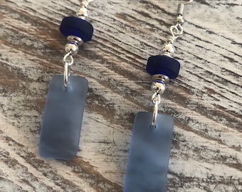 Pendientes colgantes Seaglass pendientes de vidrio reciclado
