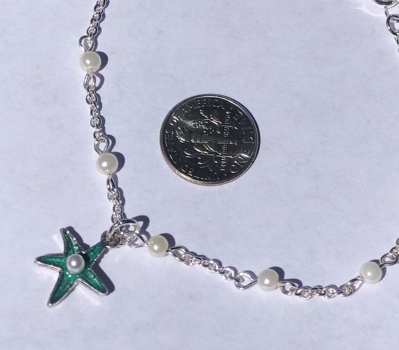 Ankle bracelet pearl chain starfish summer jewelry starfish bracelet