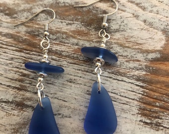 Pendientes colgantes Seaglass pendientes de vidrio reciclado