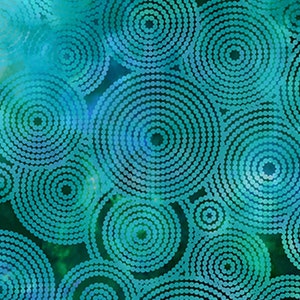 Floragraphix Circles Blue Digital Jason Yenter In the Beginning Fabric