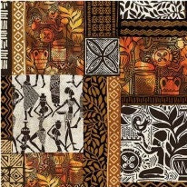 Ethnic Patchwork Kenya Michael Miller Fabric