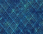 Batik Peacock Blue Triangle Shapes Robert Kaufman Fabric