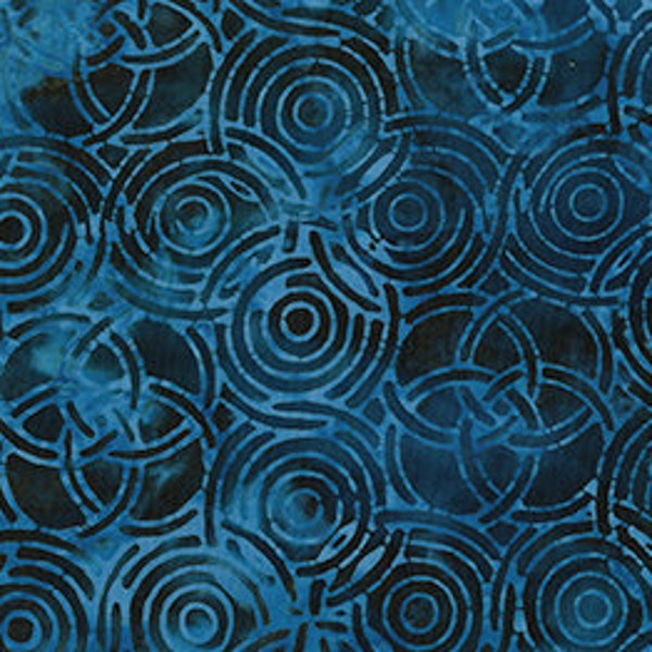 Batik Colorfalls Cercles Bleu Northcott Tissu