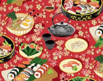 Soho Sushi Red Blank Quilting Fabric 1/2 yard LAST IN STOCK