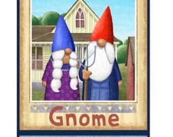 Home Sweet Gnome Quilting Treasures Tessuto 24" Pannello