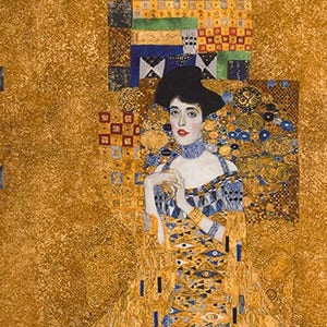 Portrait of Woman Gustav Klimt Art Kaufman Fabric Panel