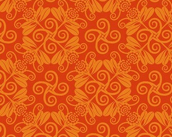 Jane Sassaman Lattice Orange Gloriosa Garden Free Spirit fabric