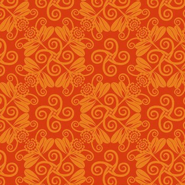 Jane Sassaman Lattice Orange Gloriosa Garden Free Spirit fabric