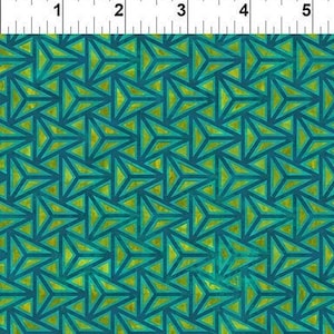 Cosmos Facet Teal Jason Yenter In the Beginning Fabric