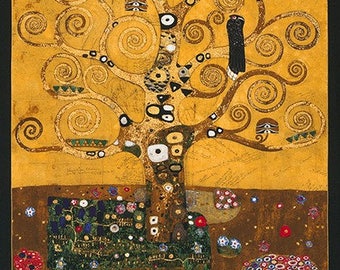 Árbol de la vida Gold Gustav Klimt Art Kaufman Panel de tela