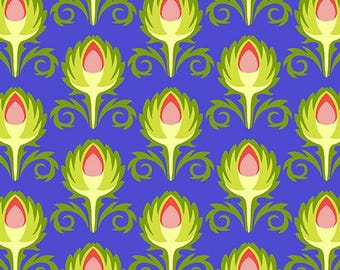 Tela Jane Sassaman Artichoke Blue Vegetable Patch Free Spirit