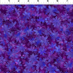Falling Leaves Prism Purple Jason Yenter In the Beginning Fabric