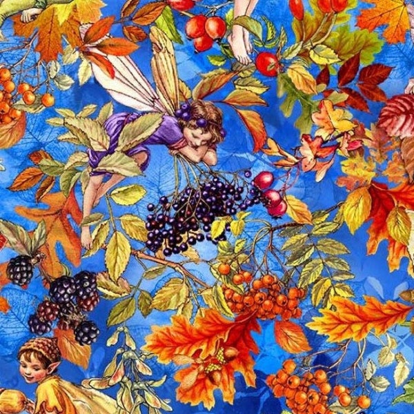 Autumn Verry Berry Fairy Flower Fairy Cicely Mary Barker Michael Miller Fabric