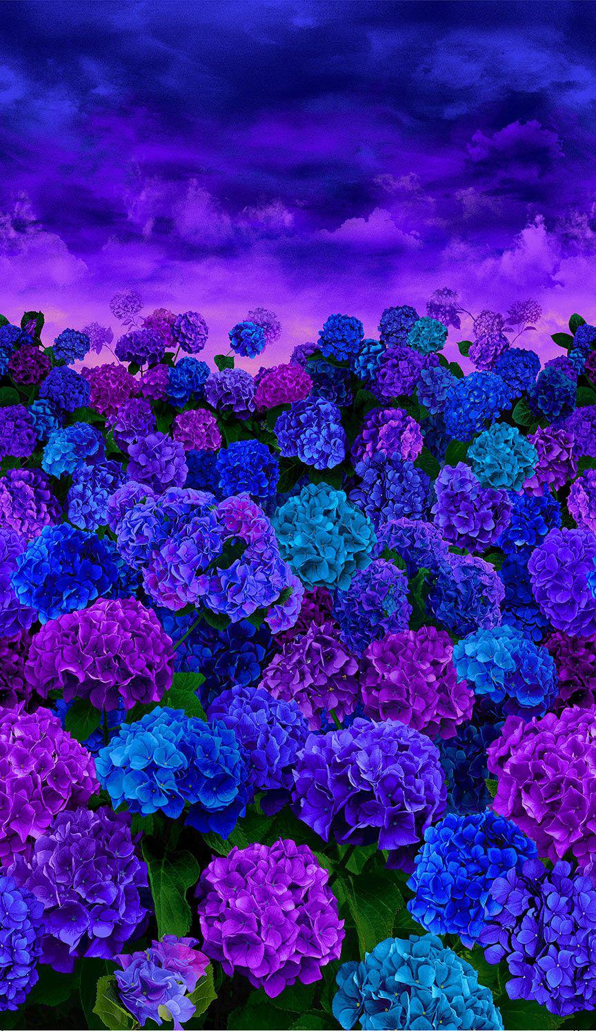 Hydrangea at Dusk Chong-a Hwang Timeless Treasures Fabric 24