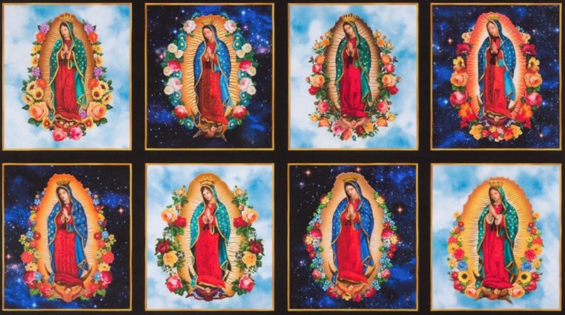 Virgin Mary Inner Faith Digital Kaufman Fabric Panel image 1