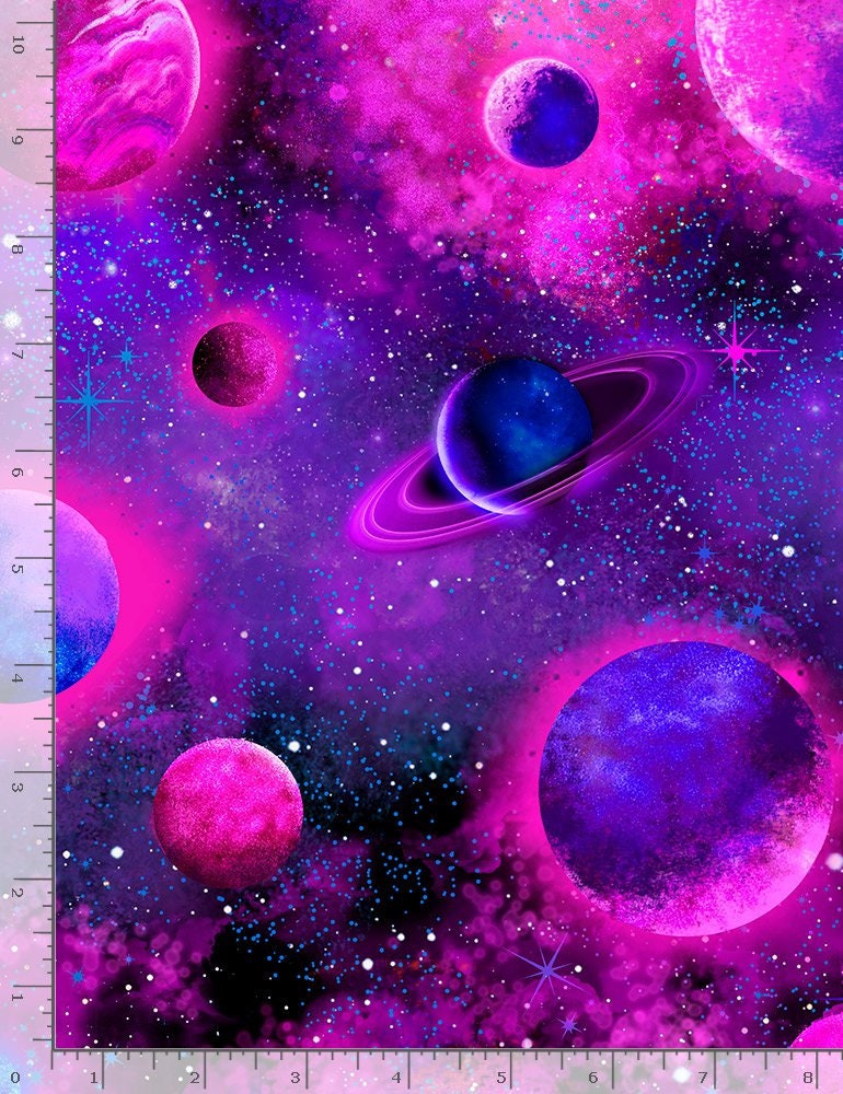Cosmic Planets Purple Pink Timeless Treasures Fabric - Etsy