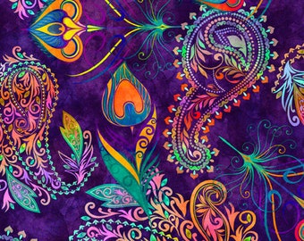 Paisley Violet Eclectica Dan Morris Quilting Treasures Fabric