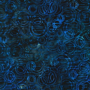 Batik Circles Night Blue Robert Kaufman Fabric