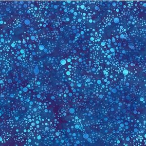 Batik Marlin Blue Dots Hoffman Fabric