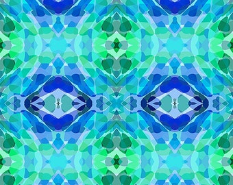 Kaleidoscope Blue Vibrant Life Digital Clothworks Fabric