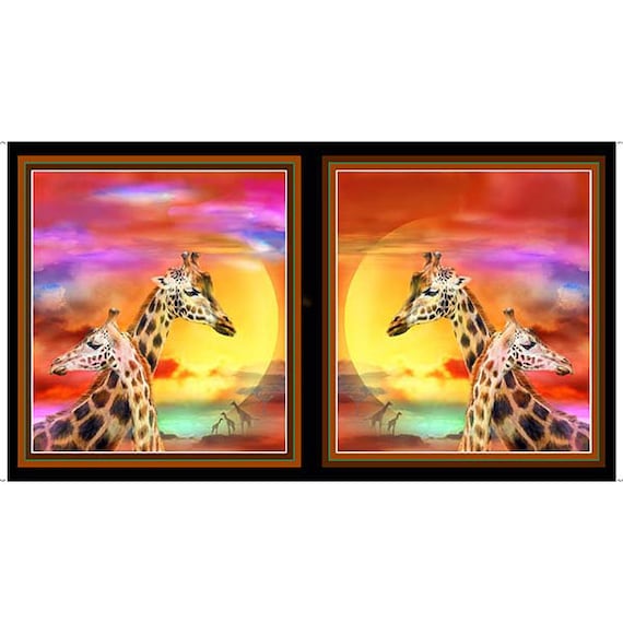 Giraffe Safari Carol Cavalaris Quilting Treasures Stoff 60 cm