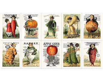 Personaggi squallidi di zucca Patch Riley Blake 24" Pannello in tessuto