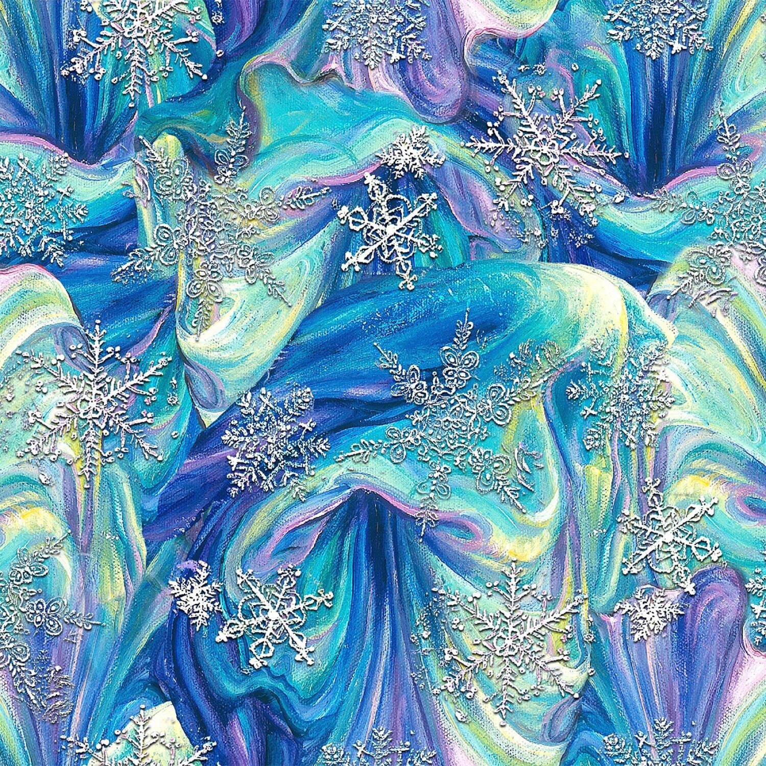Polar Journey Snowflakes Digital 3 Wishes Fabric Etsy